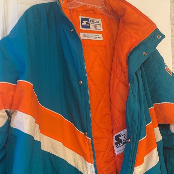 Vintage Starter Mens Miami Dolphins NFL Pro Line Puffer Jacket 90's Size XXL - Picture 10 of 14